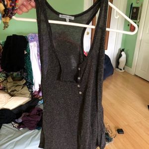 grey sleeveless top